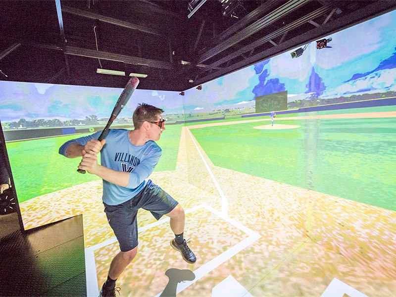 MSSPE baseball-800x600 A student in a baseball simulator