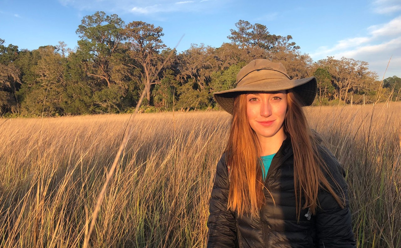 Emily Geoghegan ’19 MS conducting field research Emily Geoghegan ’19 MS conducting field research