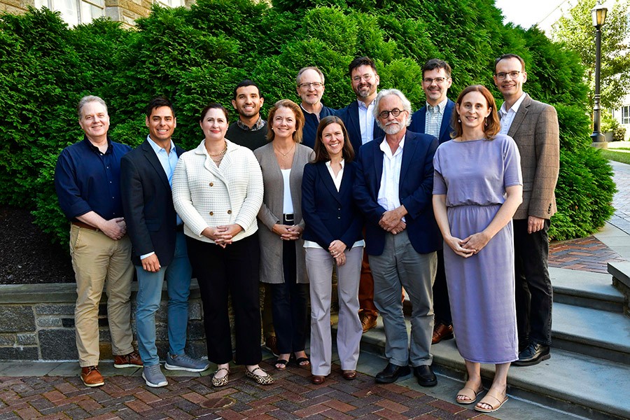 Humanities faculty posed outside for a photo.