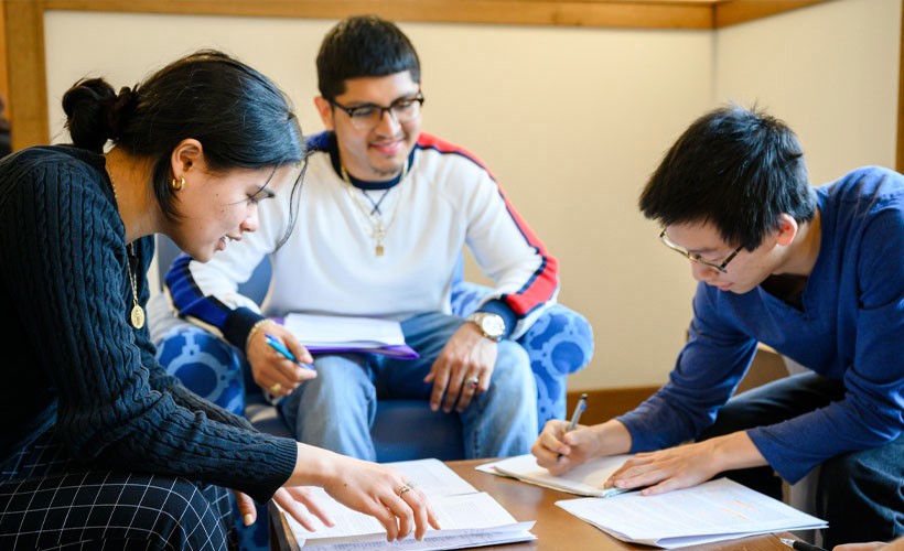 Students studying together.