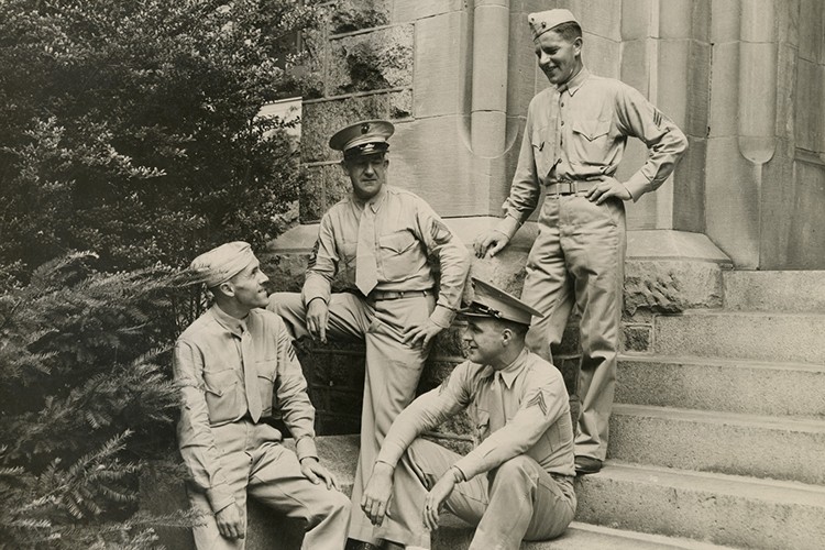“Ship’s company” (non-commissioned Marine personnel) affiliated with Villanova’s V-12 program, 1943. Courtesy of the Villanova University Archives.