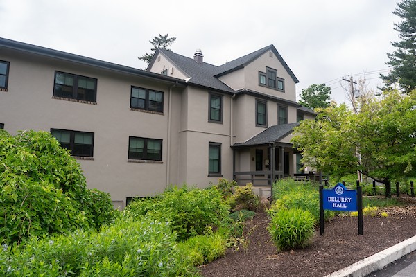 Exterior view of Delurey Hall on Villanova's main campus.