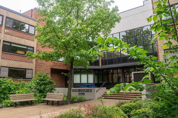 Exterior view of Good Counsel Hall on Villanova's south campus.