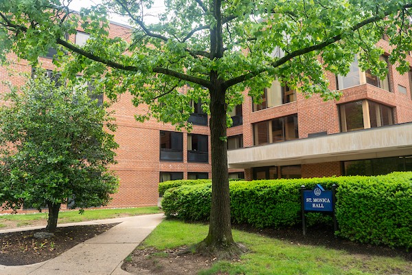 Exterior view of St. Monica Hall on Villanova's south campus.