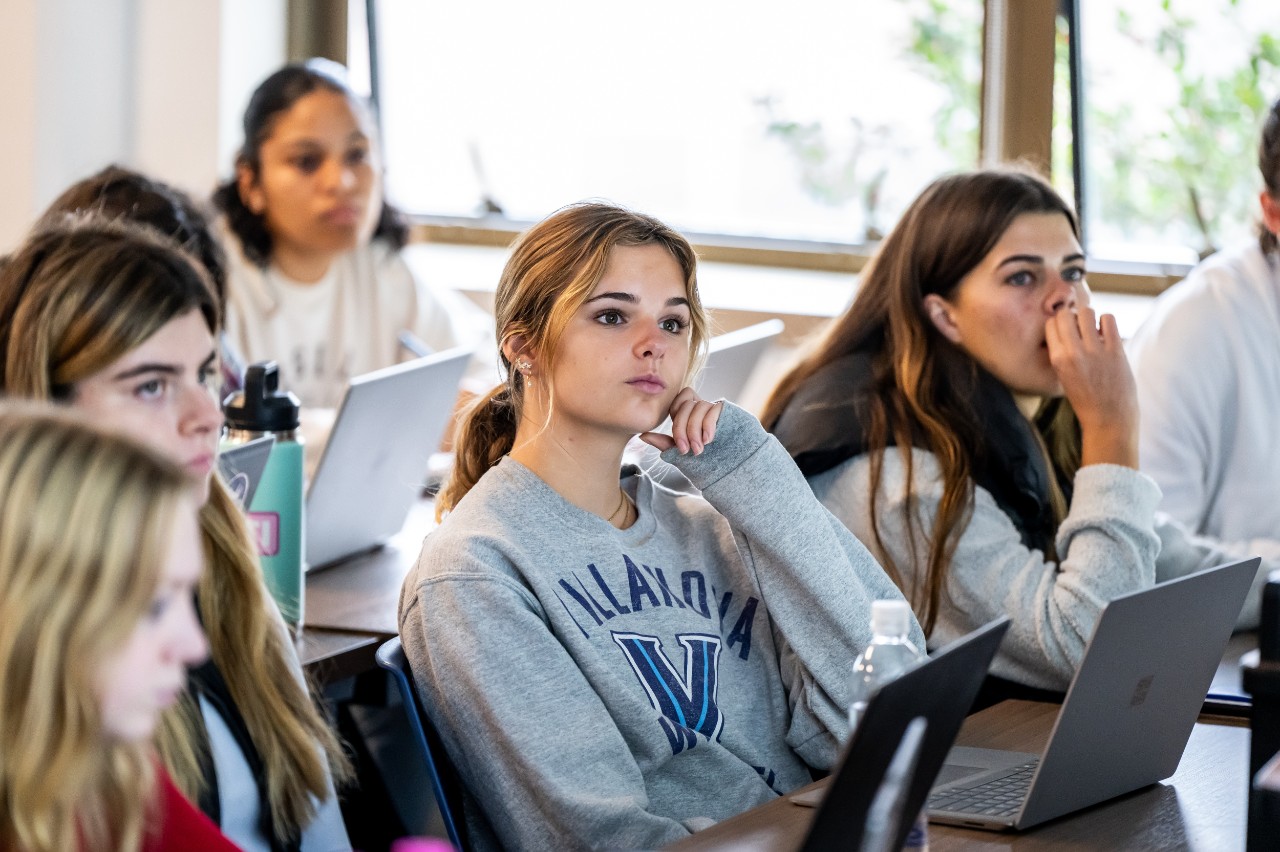 students listening in class