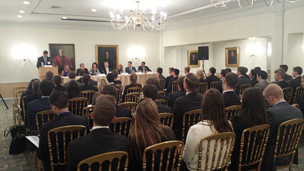 students at a Wall Street event