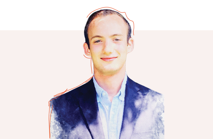 Headshot of Jeremy Puntel smiling directly at the camera wearing a dark blue suit jacket and light blue dress shirt. 