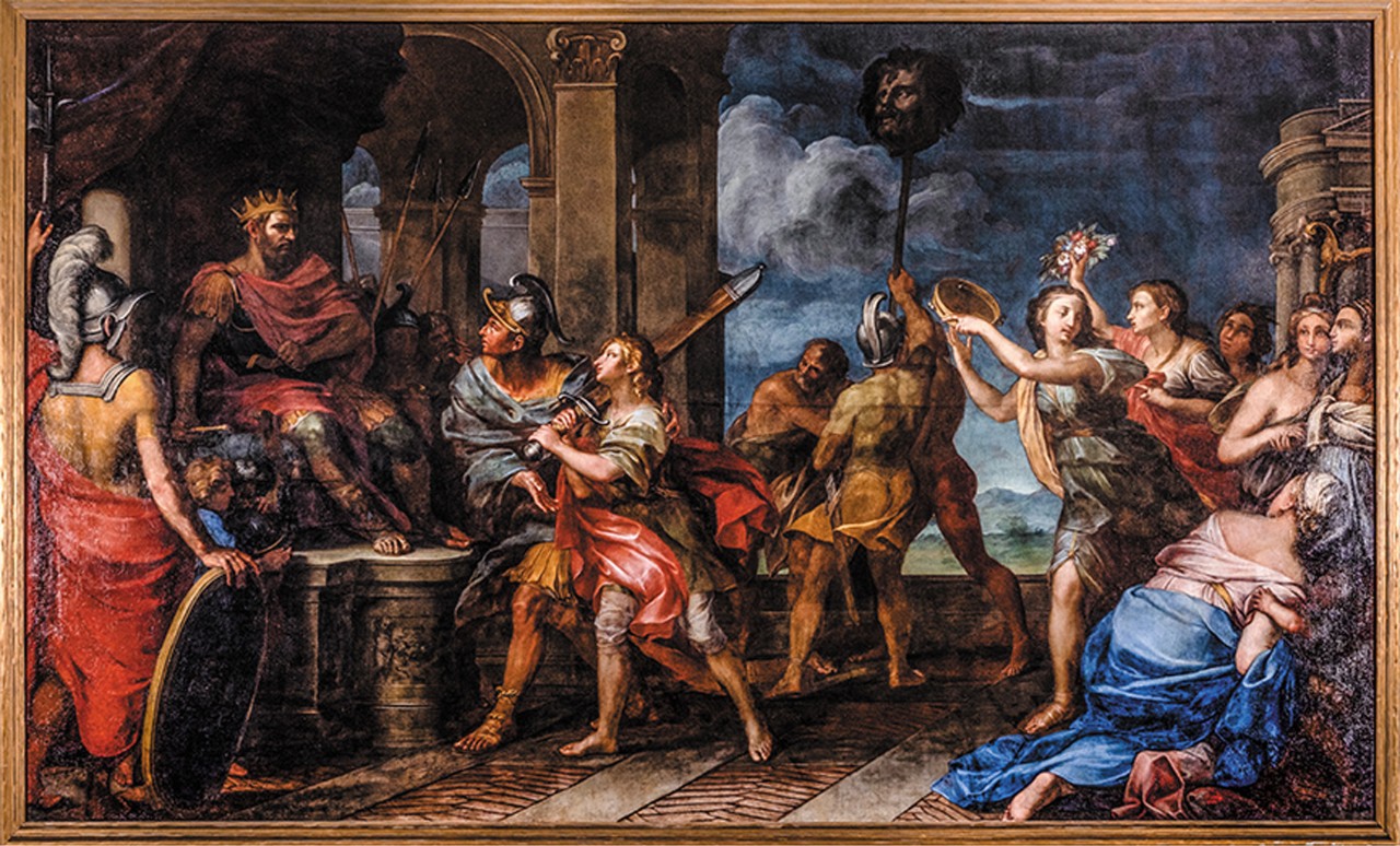 biblical painting that depicts the triumphal return to Jerusalem of David and the Israelite army after defeating Goliath